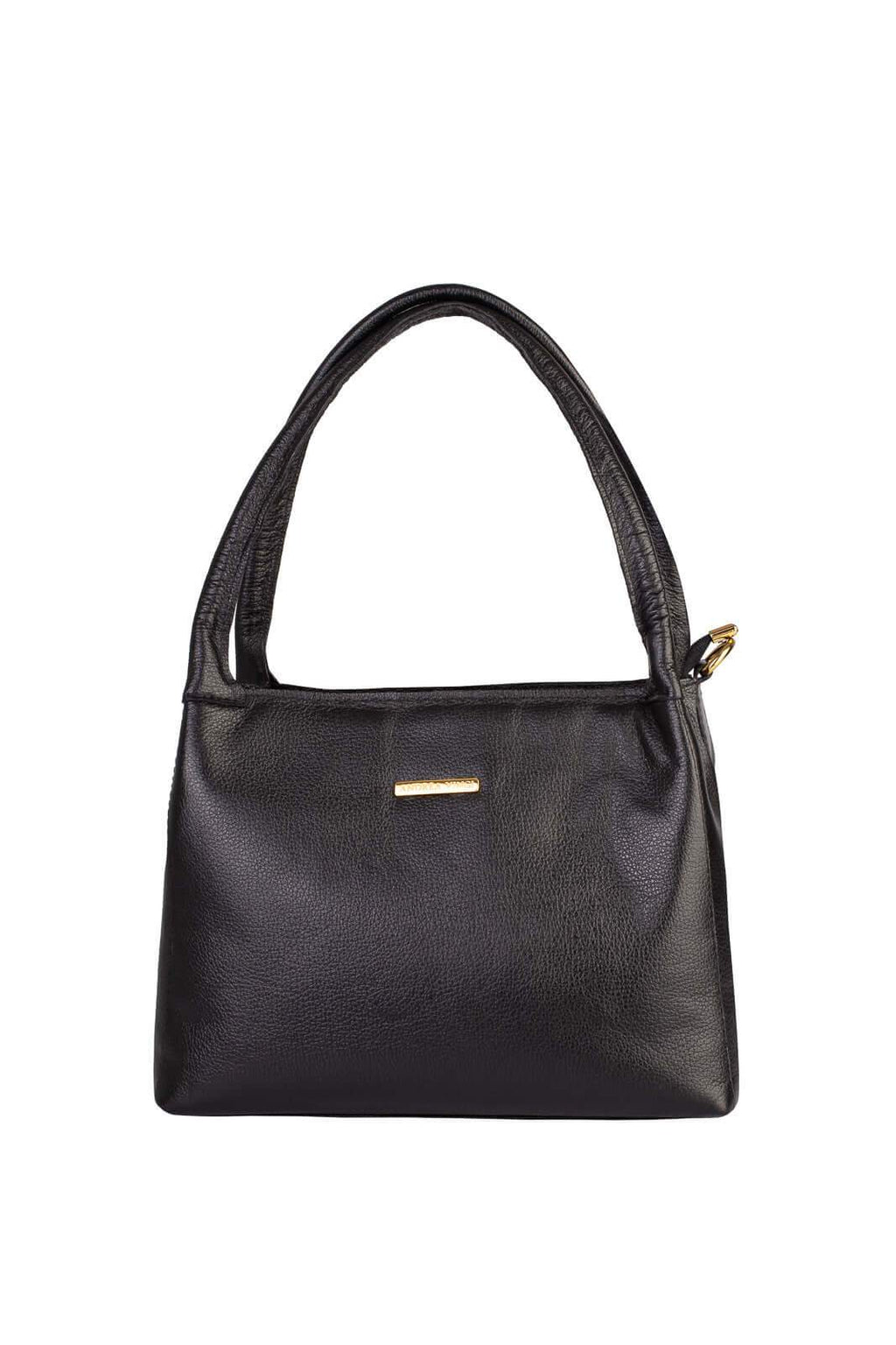 Bolsa básica de ombro em couro liso Maria - Enluaze