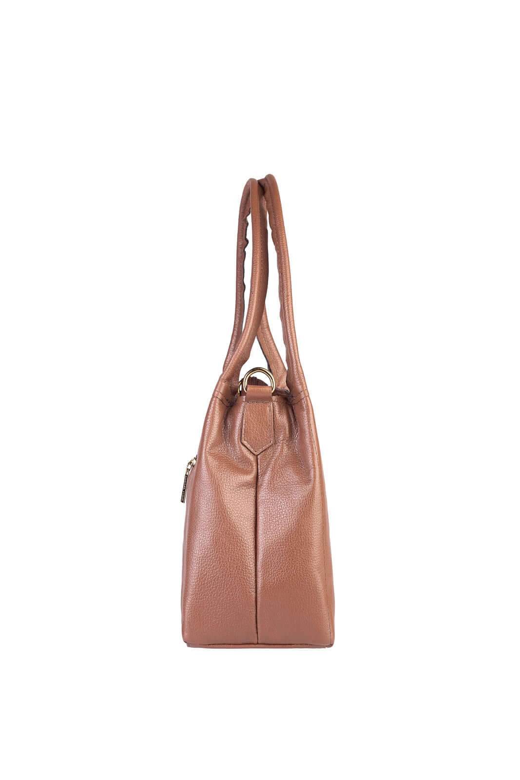 Bolsa básica de ombro em couro liso Maria - Enluaze