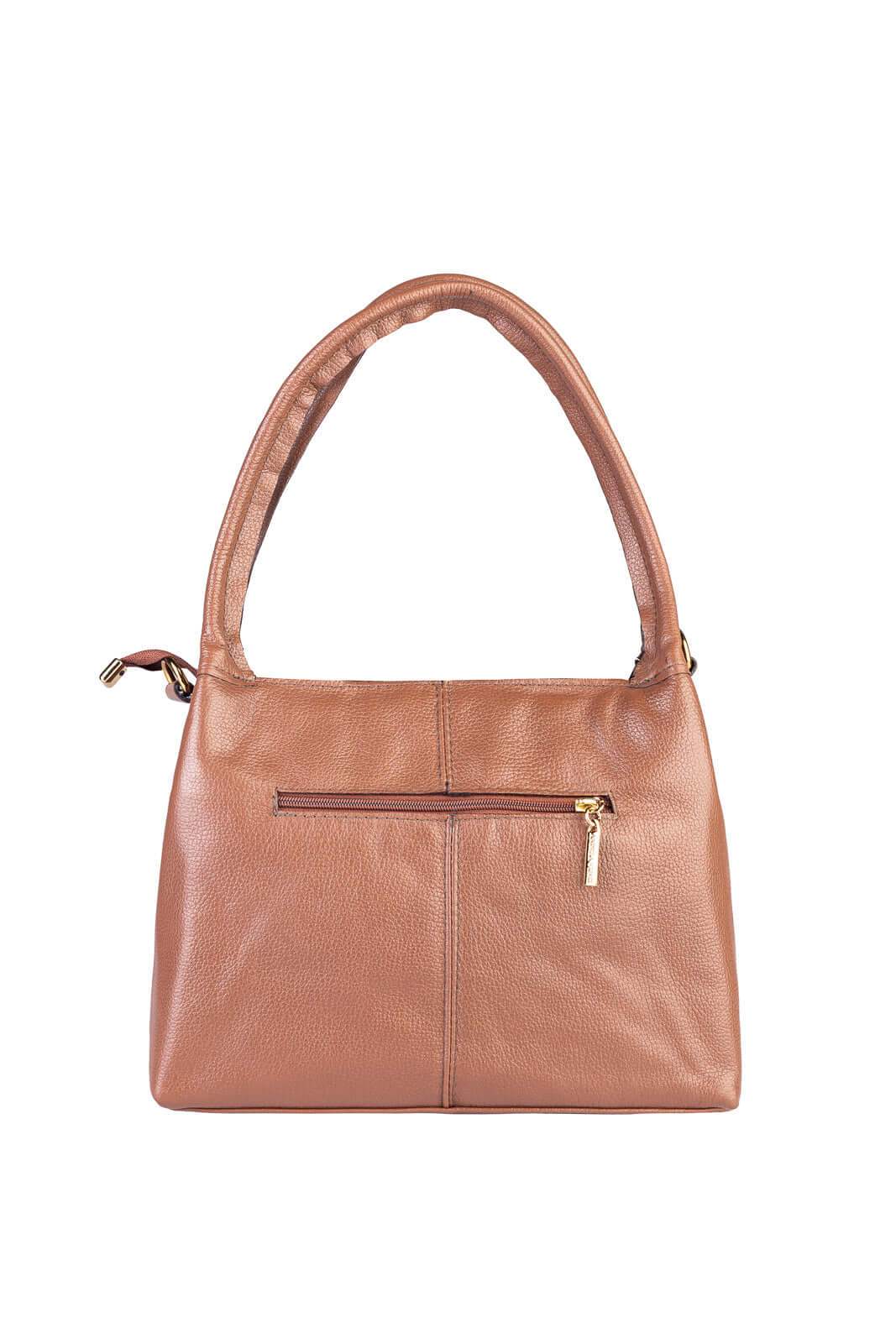 Bolsa básica de ombro em couro liso Maria - Enluaze