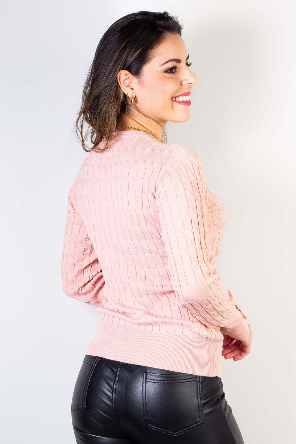 Blusa suéter feminino gola V 70871 - Enluaze