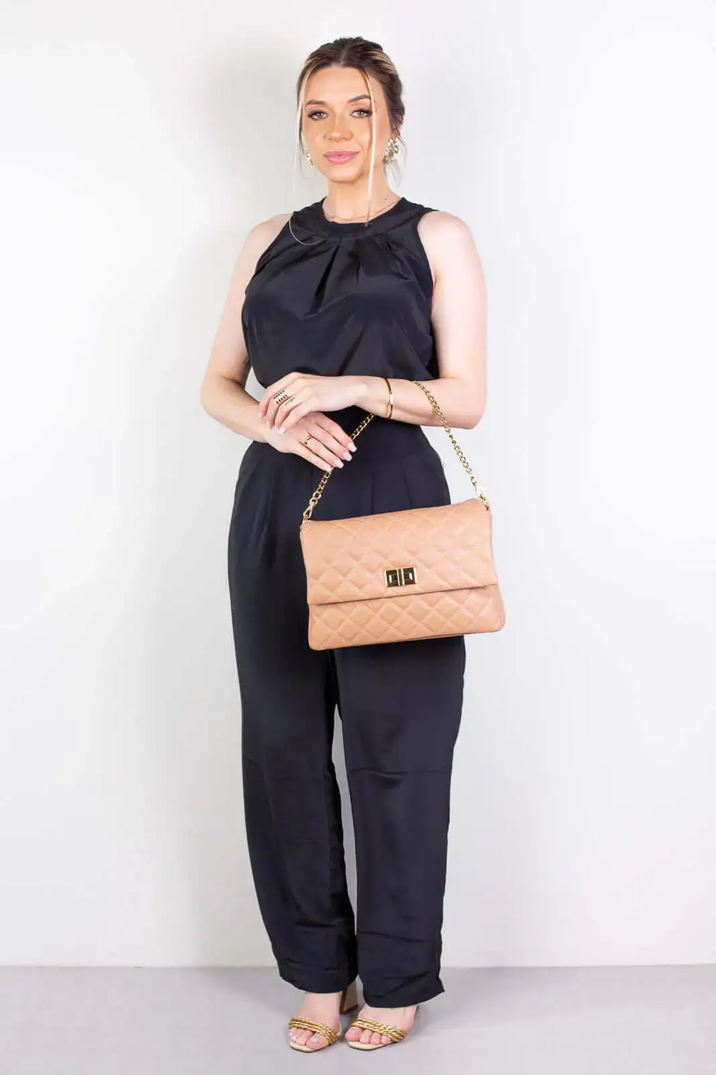 Bolsa grande de couro matelassê Giorgia - Enluaze