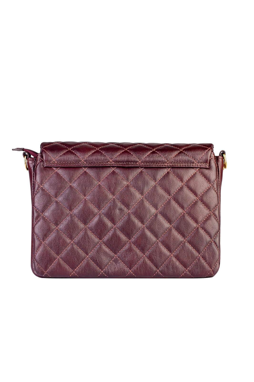 Bolsa grande de couro matelassê Giorgia - Enluaze