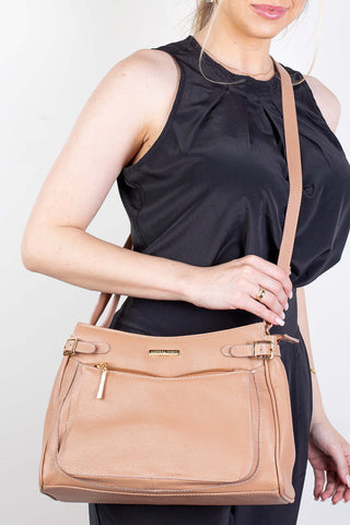 Bolsa tiracolo de couro liso Lorena - Enluaze - Bolsas, Mochilas e Acessórios em Couro Legítimo