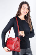 Bolsa tiracolo de couro liso Lorena - Enluaze