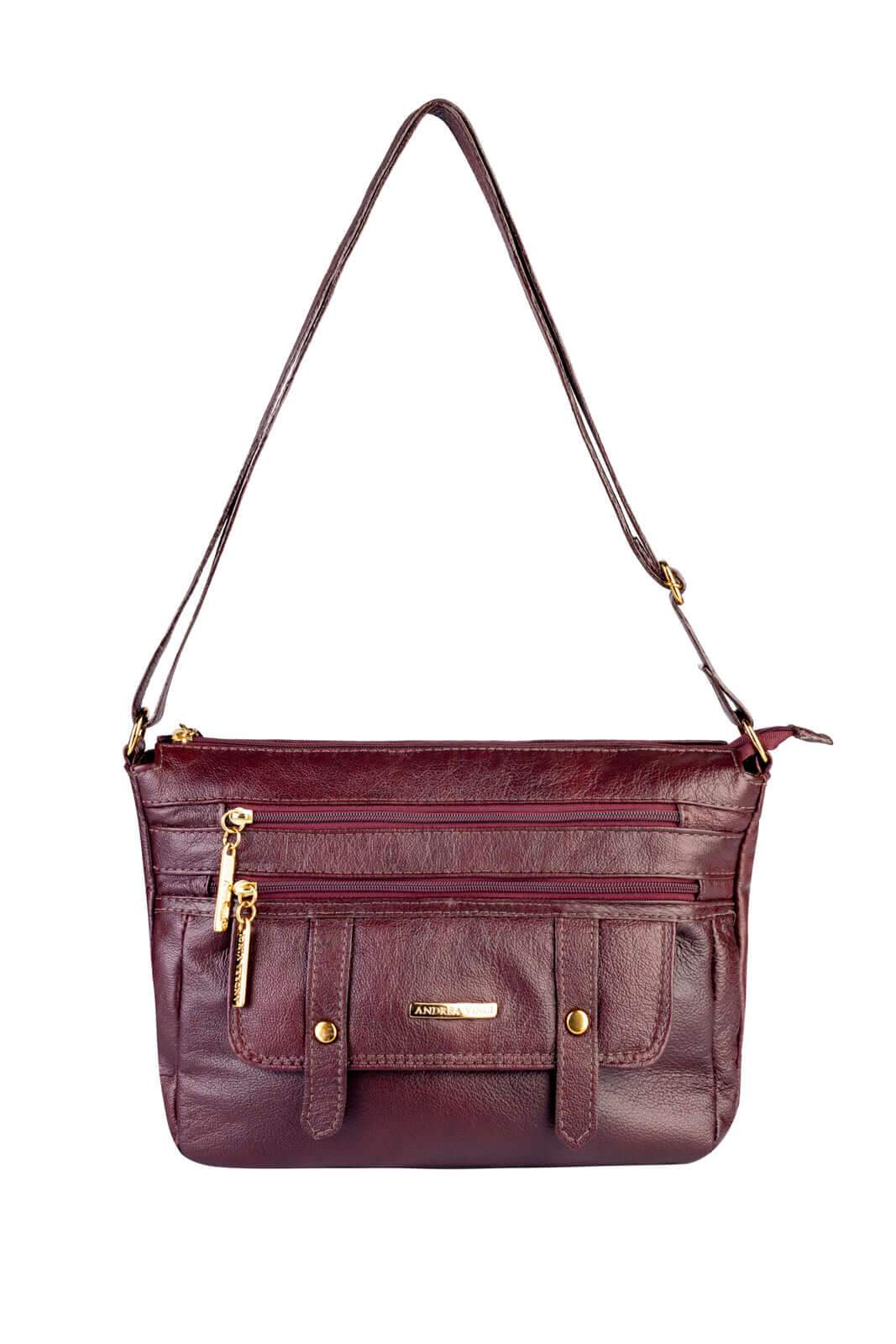 Bolsa tiracolo de couro liso Isis - Enluaze