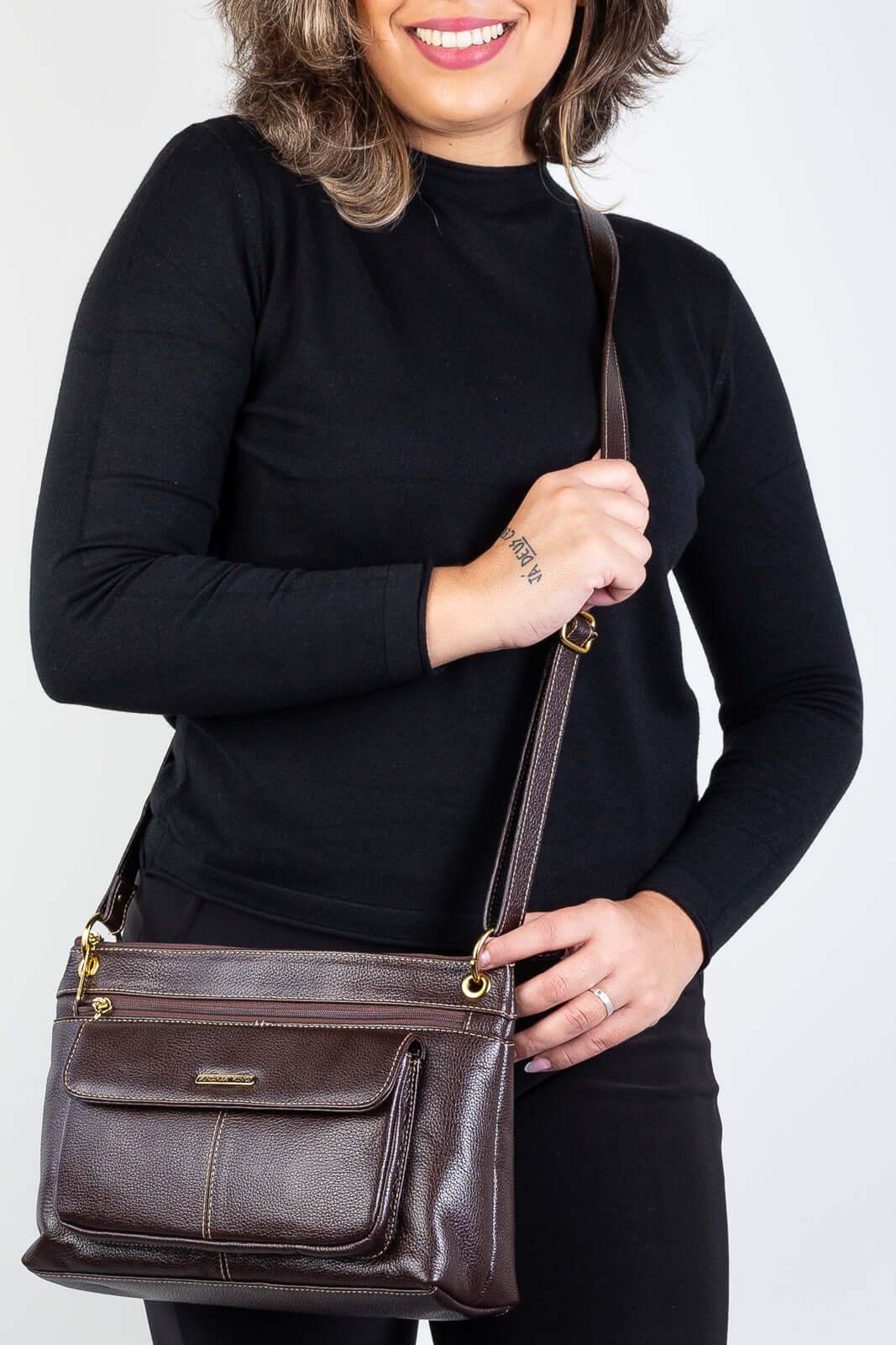 Bolsa tiracolo de couro liso Celine - Enluaze