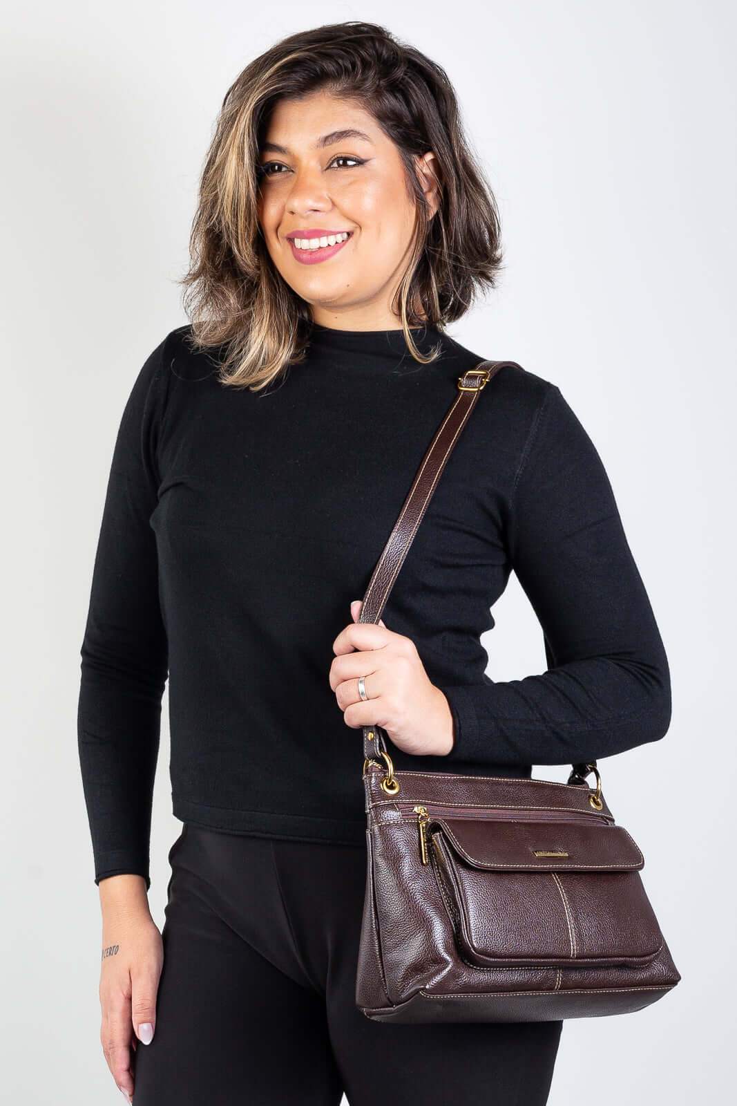 Bolsa tiracolo de couro liso Celine - Enluaze