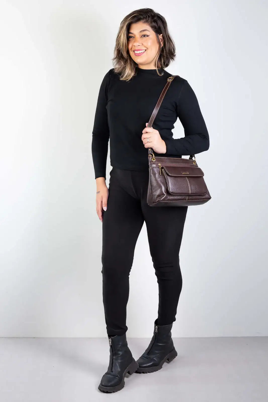 Bolsa tiracolo de couro liso Celine - Enluaze