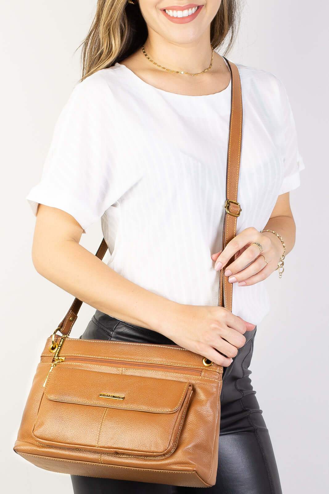 Bolsa tiracolo de couro liso Celine - Enluaze