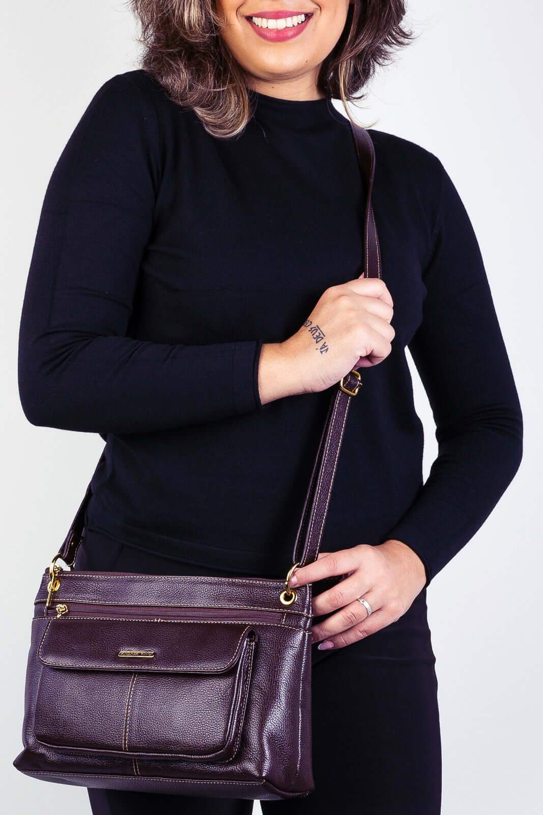 Bolsa tiracolo de couro liso Celine - Enluaze