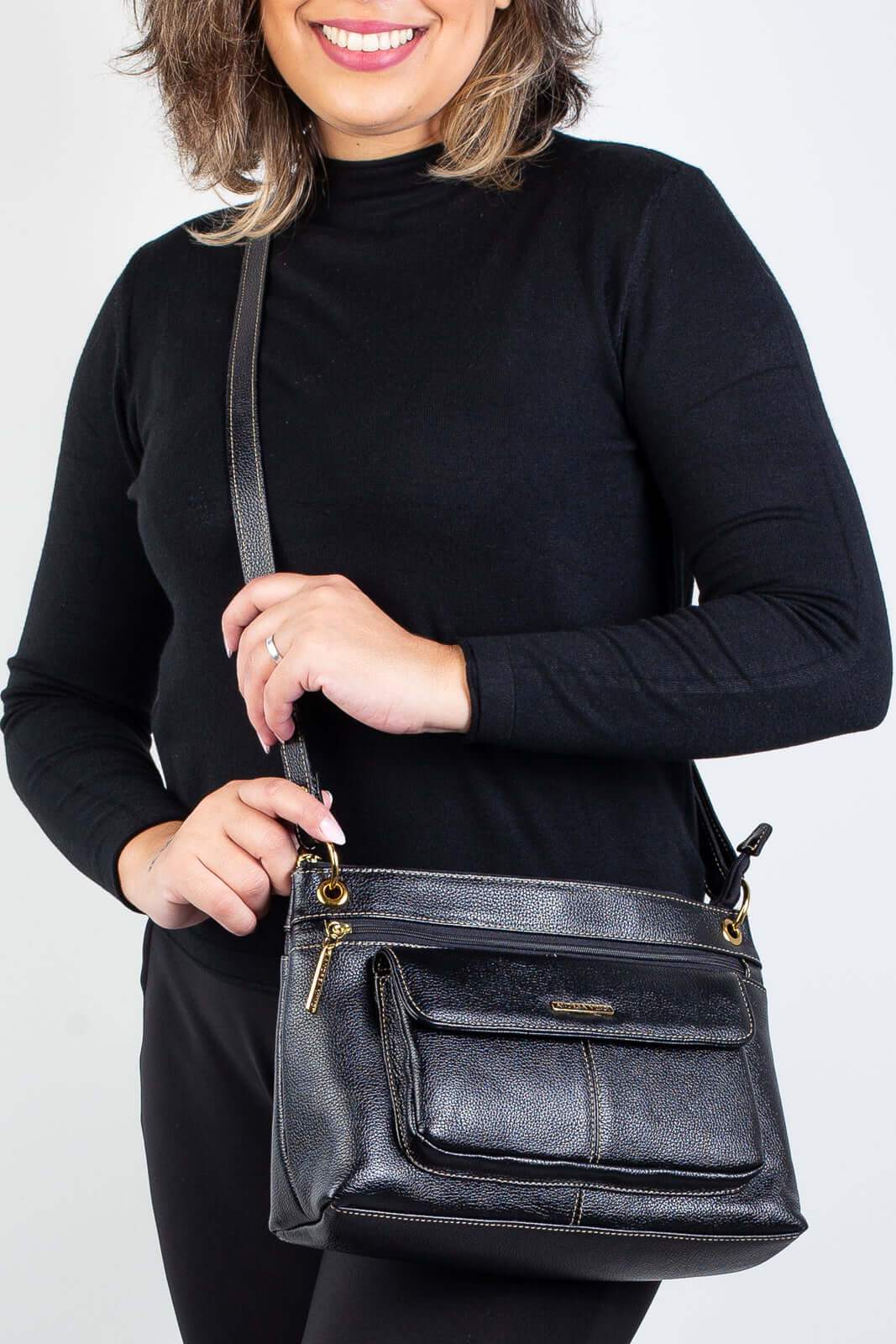 Bolsa tiracolo de couro liso Celine - Enluaze