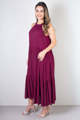 Vestido feminino midi decote halter 70968