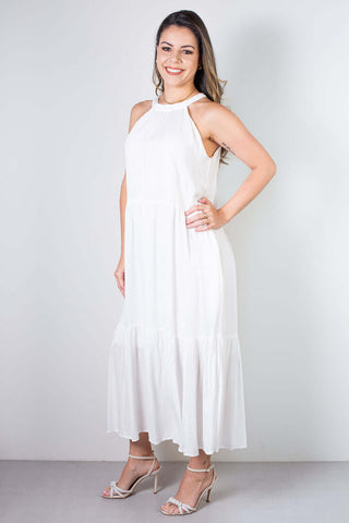 Vestido feminino midi decote halter 70968 - Enluaze