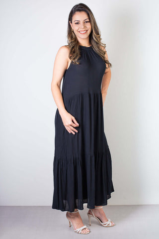 Vestido feminino midi decote halter 70968 - Enluaze