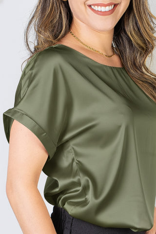 Blusa manga curta feminina cetim 71105