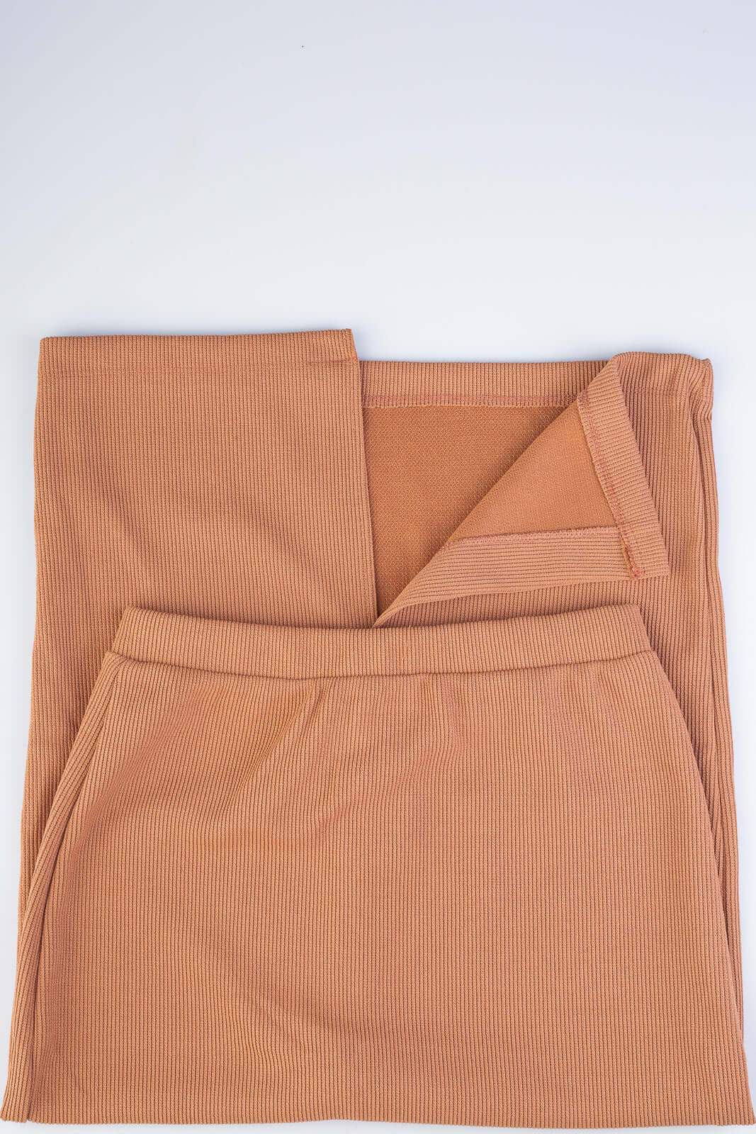 Saia midi feminina ribana canelada 71502 - Enluaze