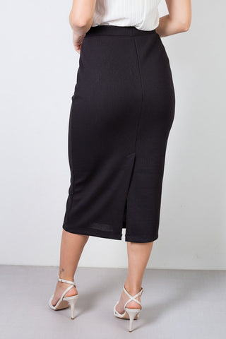 Saia midi feminina ribana canelada 71502