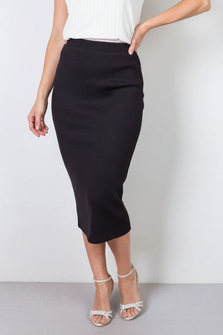 Saia midi feminina ribana canelada 71502
