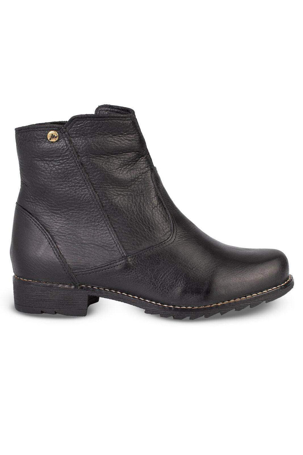 Bota feminina de couro cano curto 7600 - Enluaze
