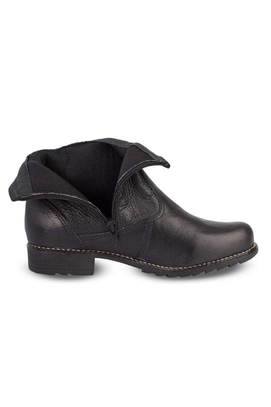 Bota feminina de couro cano curto 7600 - Enluaze
