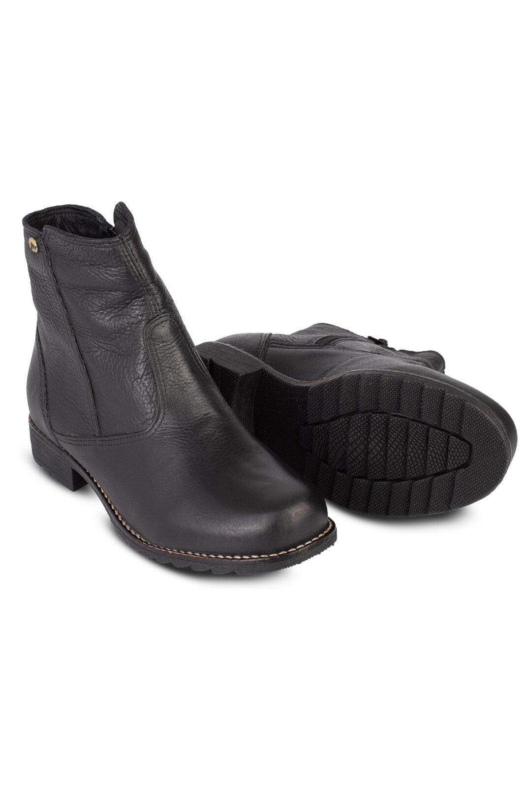 Bota feminina de couro cano curto 7600 - Enluaze