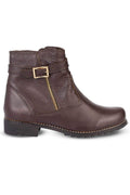 Bota cano curto em couro com fivela 7602 - Enluaze
