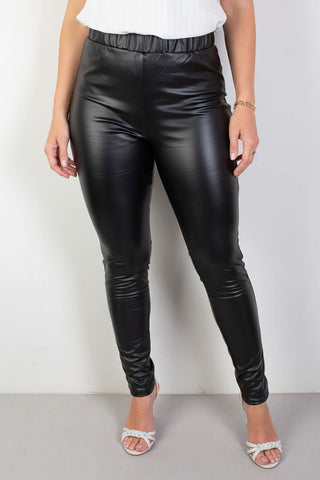 Calça legging cintura alta corino PU 80005 - Enluaze - Vestuário e Acessórios em Couro Legítimo
