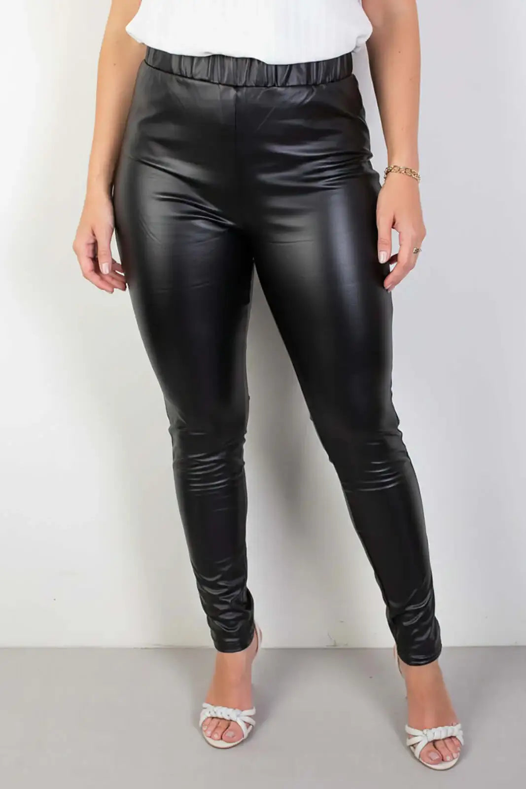 Calça legging cintura alta corino PU 80005 - Enluaze