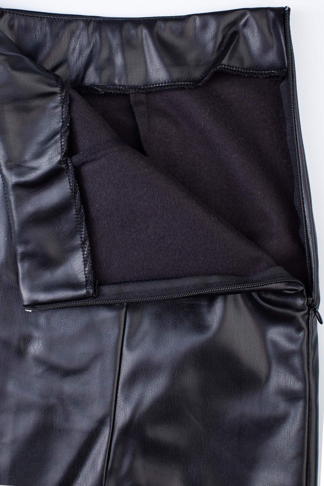 Saia curta feminina PU sintético 80016 - Enluaze