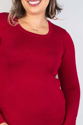 Suéter feminino gola redonda 80032