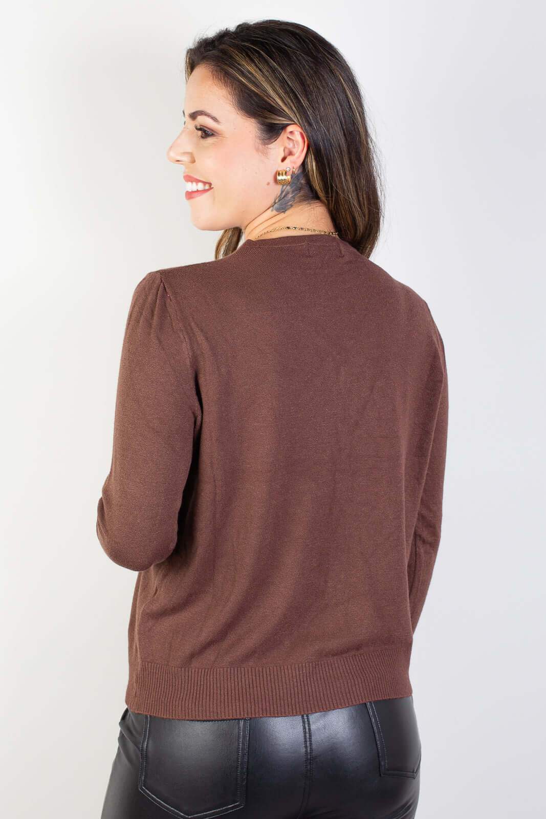 Casaquinho de malha leve feminino 80043 - Enluaze