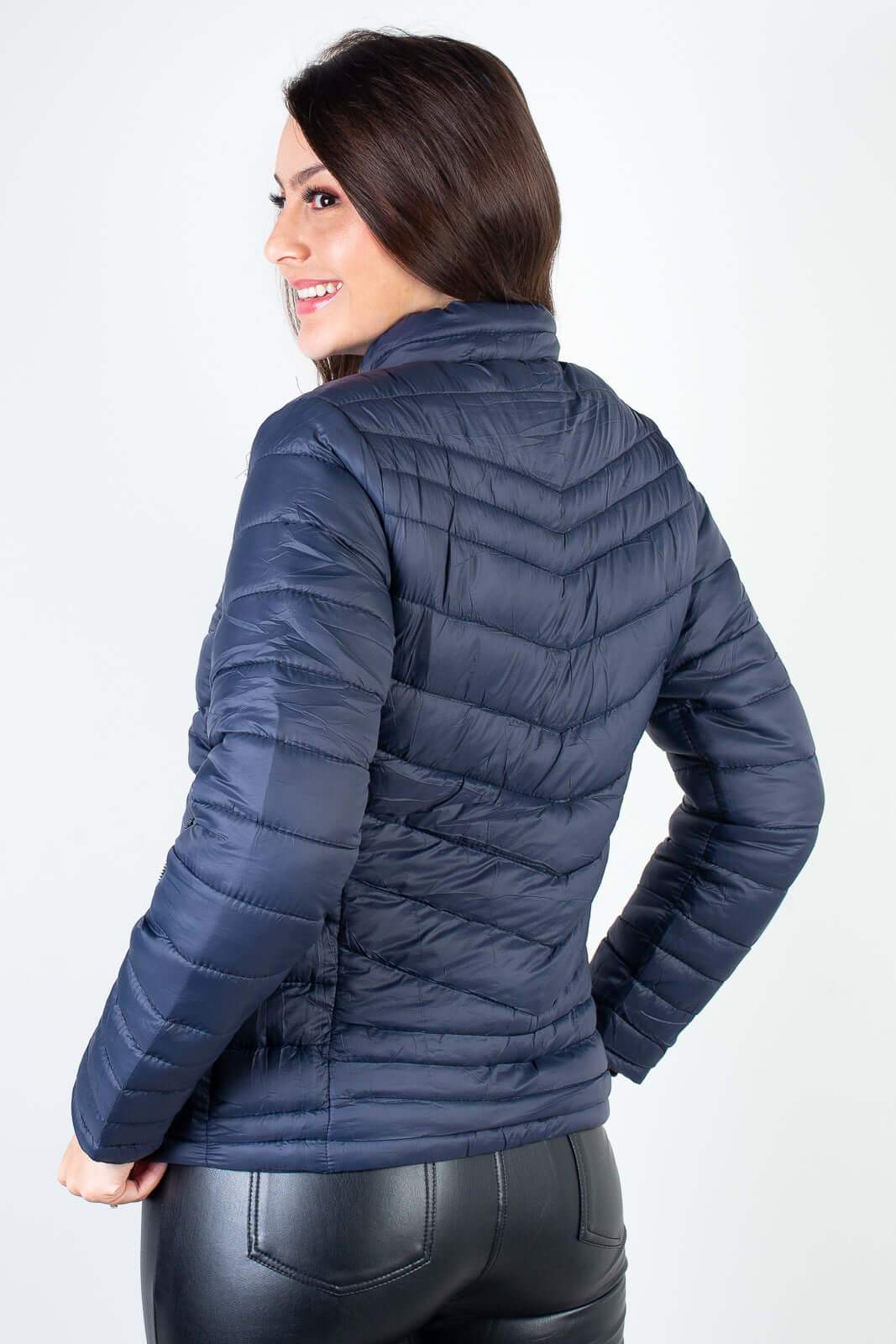 Jaqueta feminina de nylon curta 80226 - Enluaze