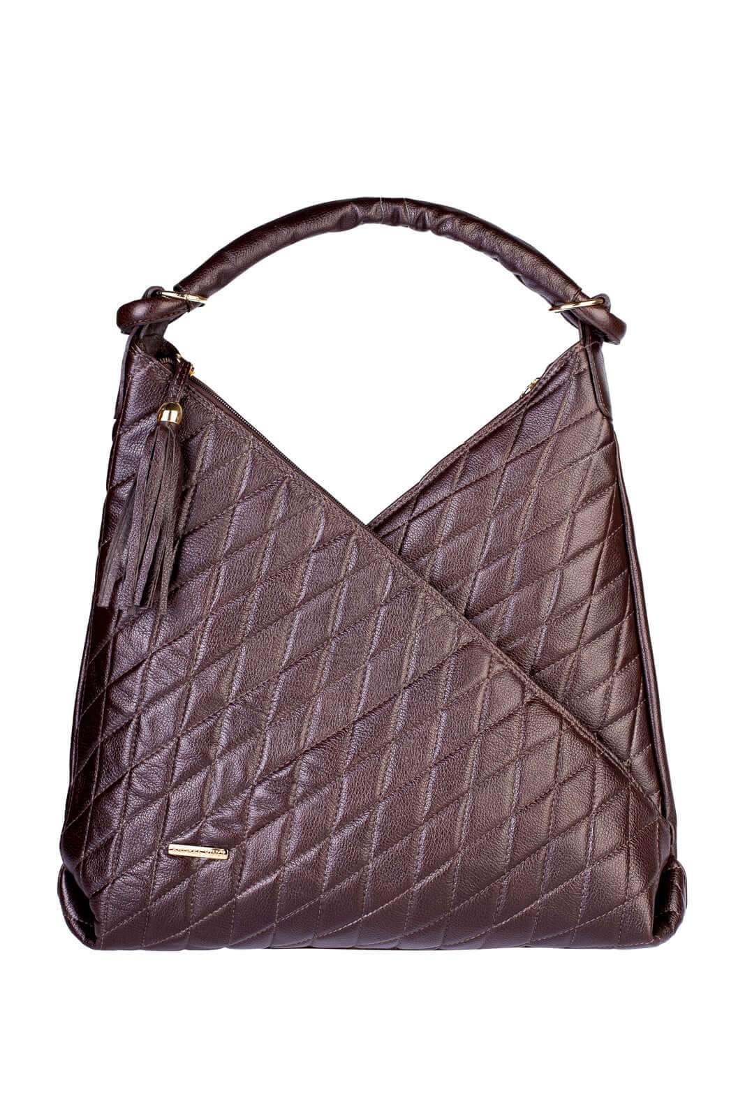 Bolsa de ombro em couro matelassê Carmen - Enluaze