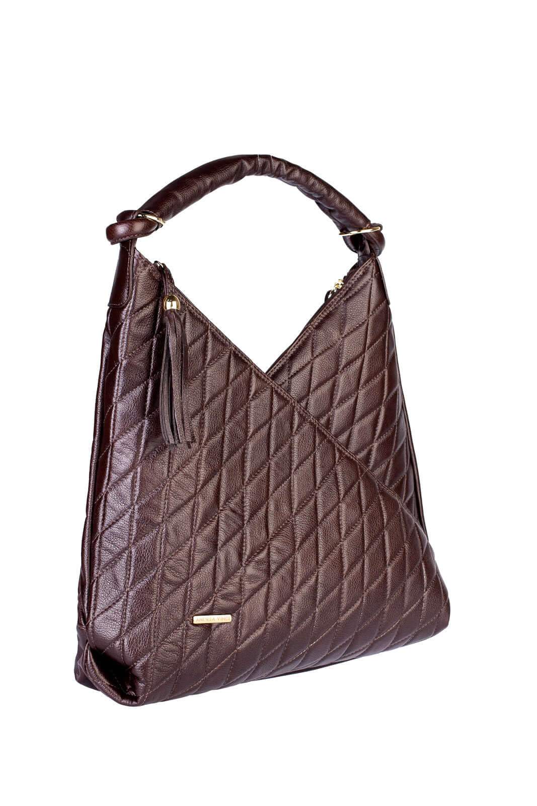 Bolsa de ombro em couro matelassê Carmen - Enluaze