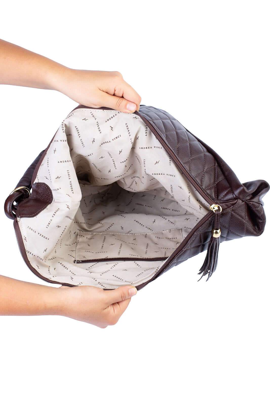 Bolsa de ombro em couro matelassê Carmen - Enluaze