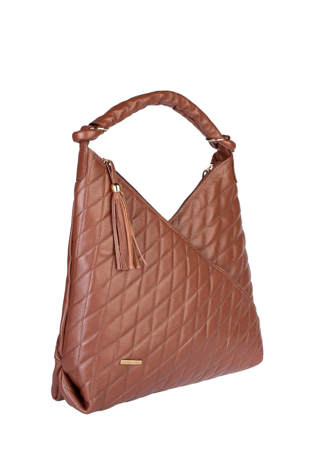 Bolsa de ombro em couro matelassê Carmen - Enluaze