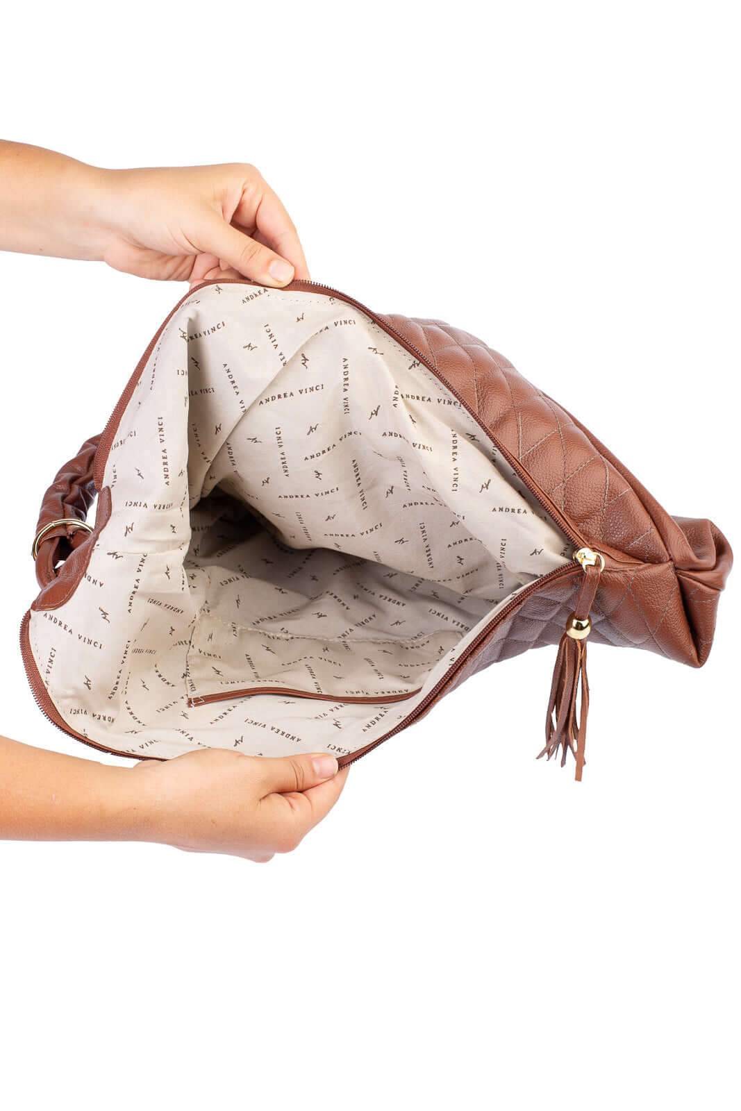 Bolsa de ombro em couro matelassê Carmen - Enluaze