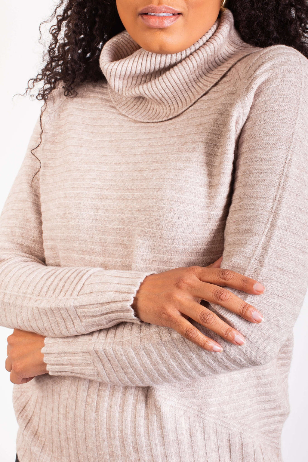 Blusa feminina de malha gola alta 80953 - Enluaze