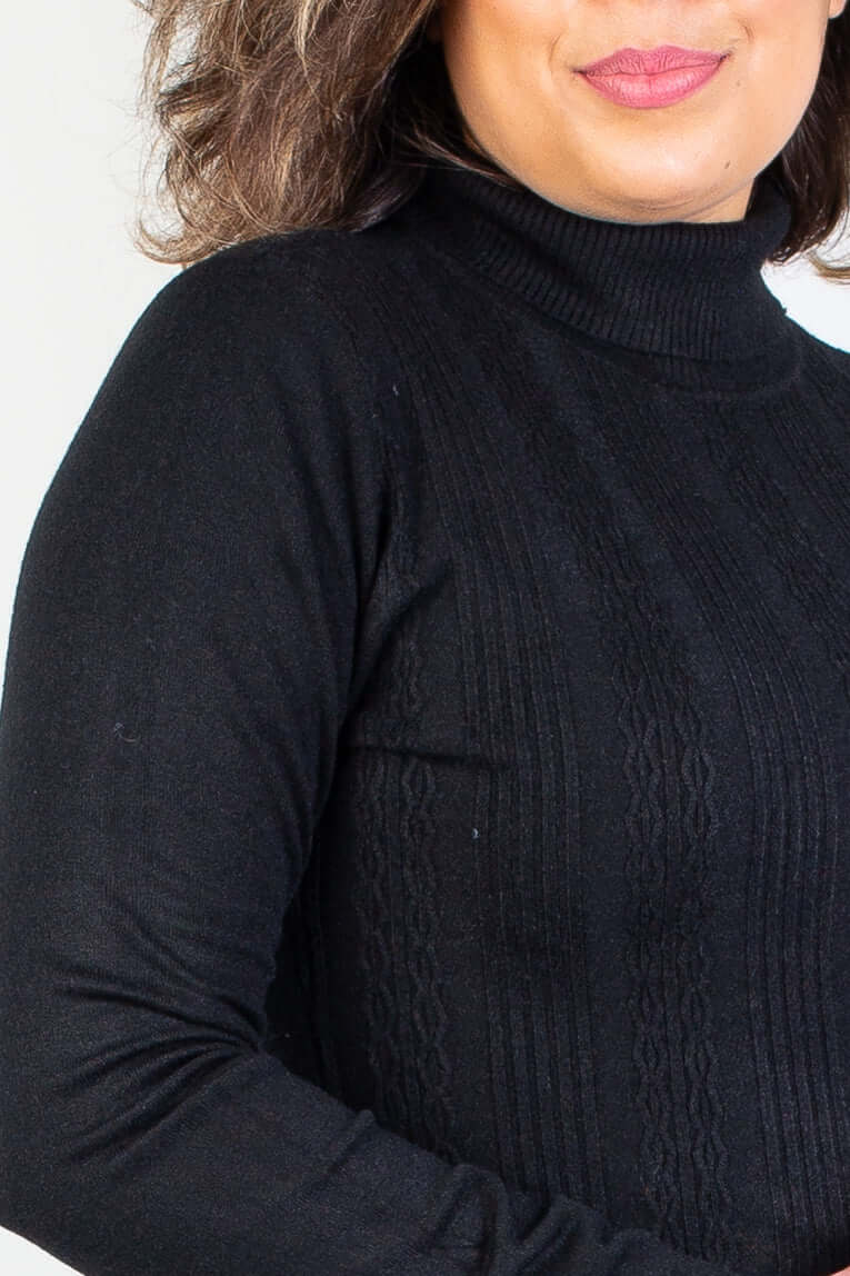 Blusa feminina de malha gola alta 81090 - Enluaze