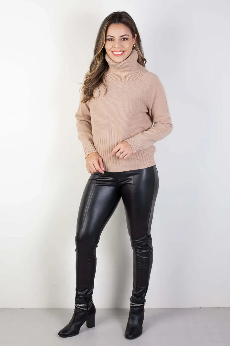 Blusa feminina de tricô gola boba 81148