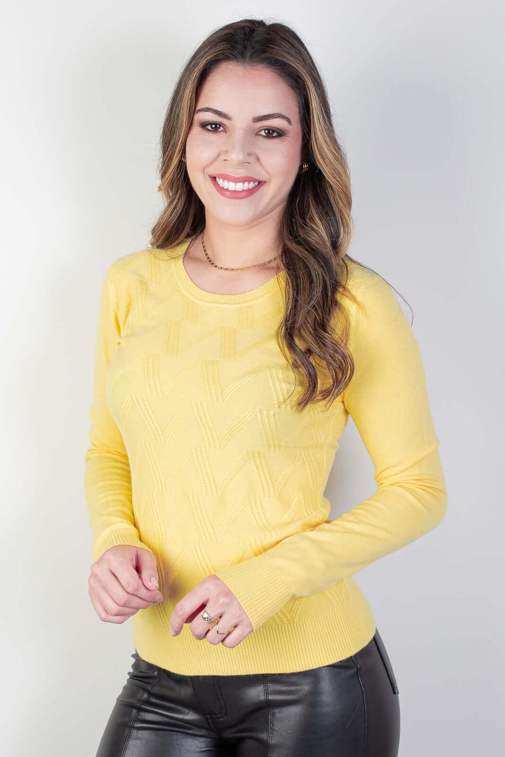 Blusa gola redonda feminina 81158 - Enluaze