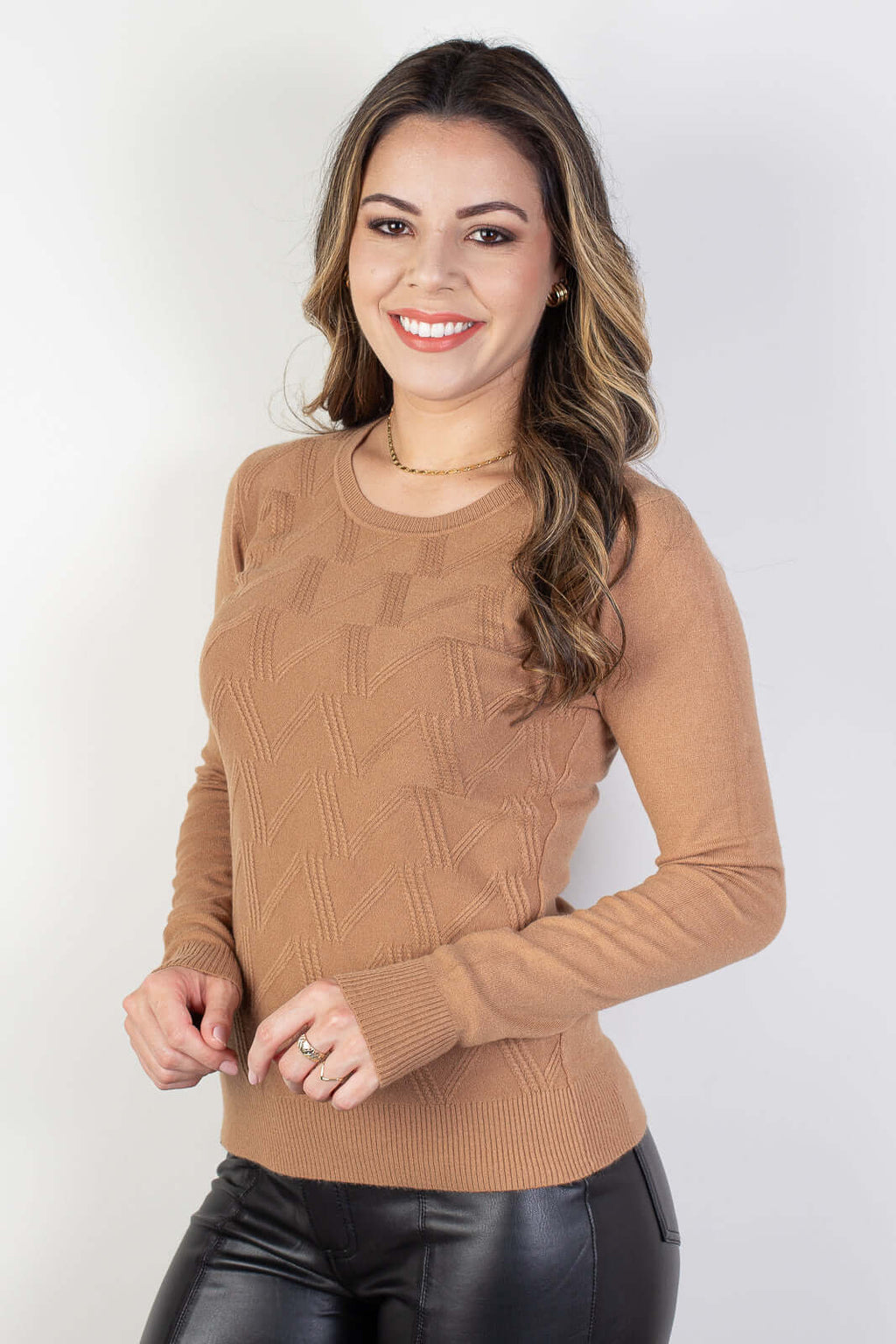 Blusa gola redonda feminina 81158 - Enluaze