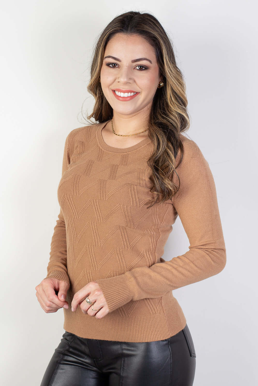 Blusa gola redonda feminina 81158 - Enluaze