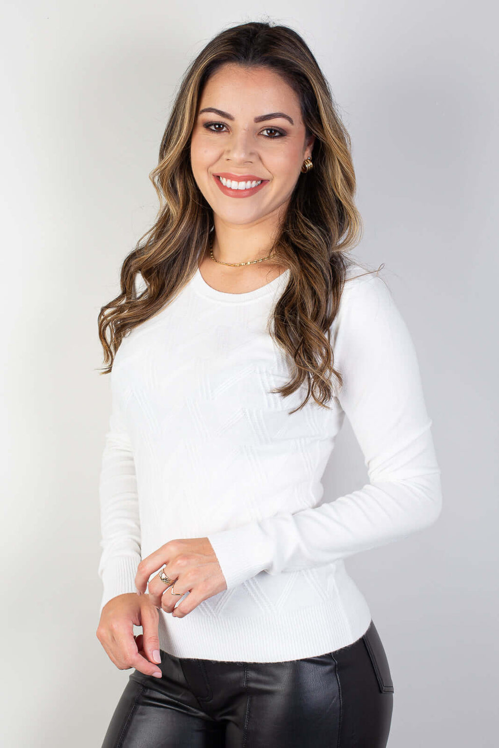 Blusa gola redonda feminina 81158 - Enluaze