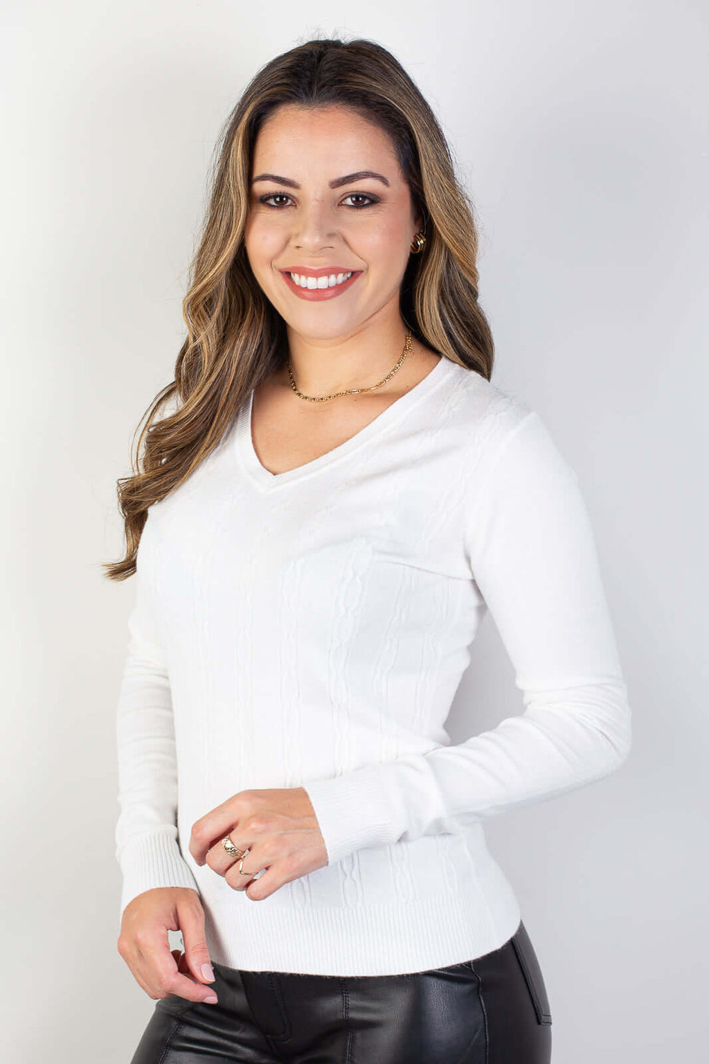 Blusa feminina gola v 81163 - Enluaze