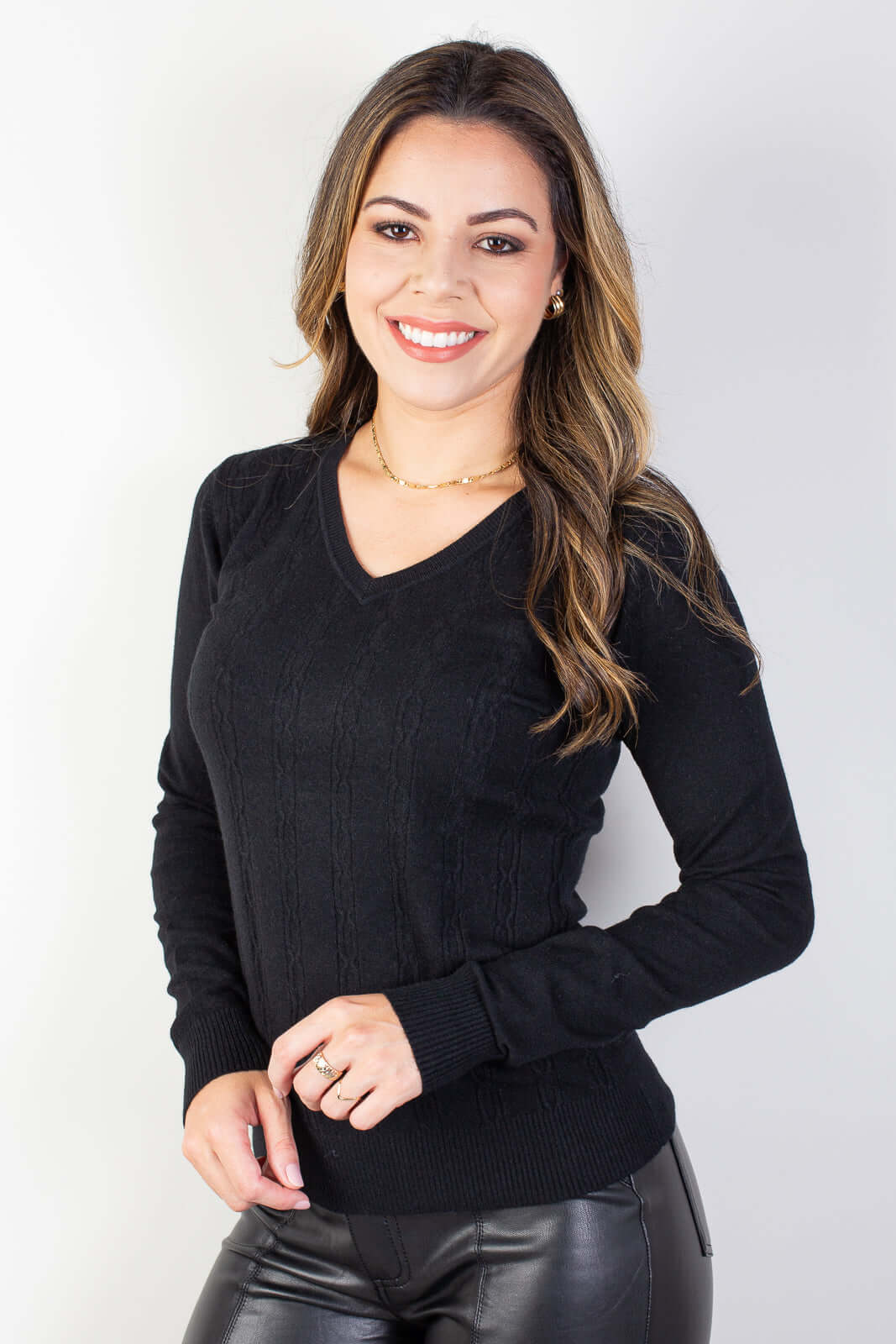 Blusa feminina gola v 81163 - Enluaze