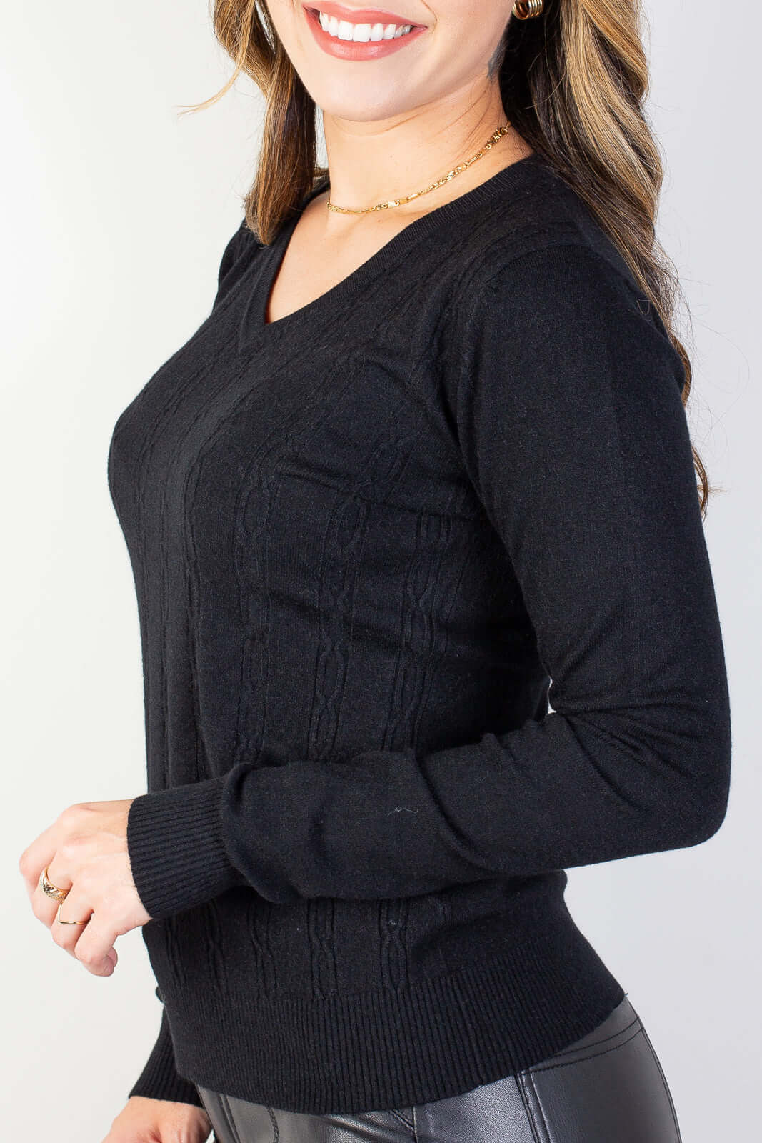 Blusa feminina gola v 81163 - Enluaze