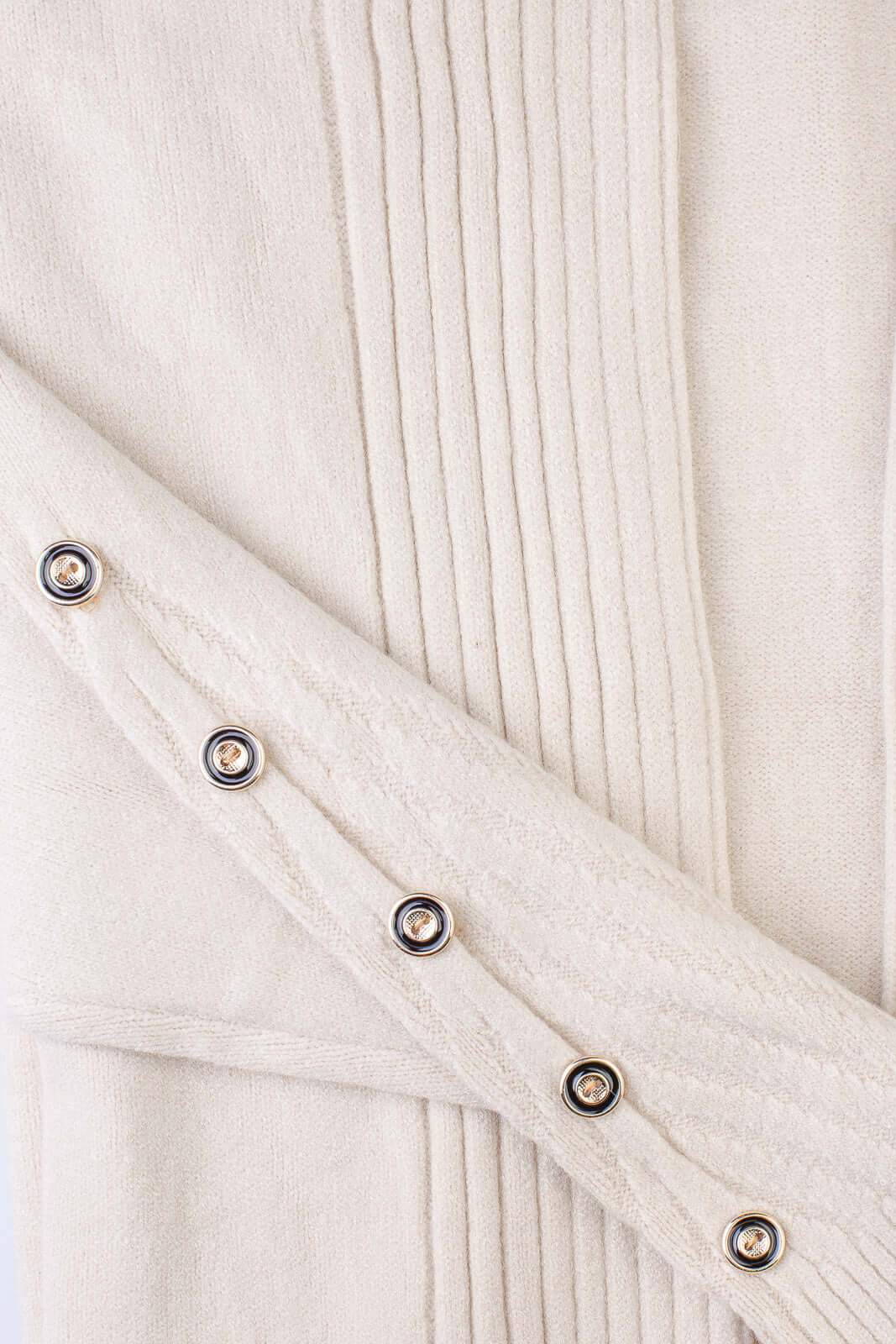 Cardigan alongado bolsos e botões na manga 81213 - Enluaze