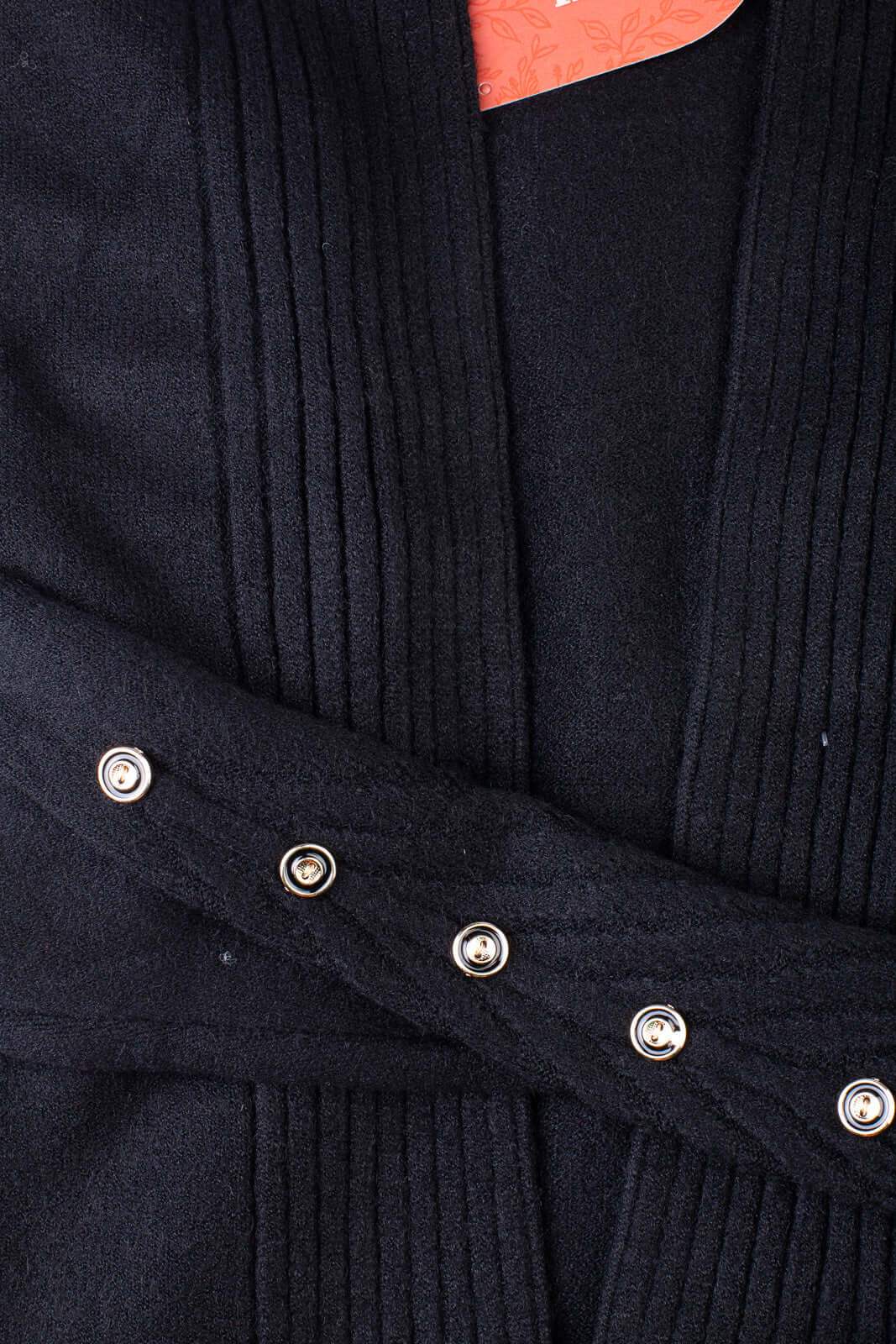 Cardigan alongado bolsos e botões na manga 81213 - Enluaze