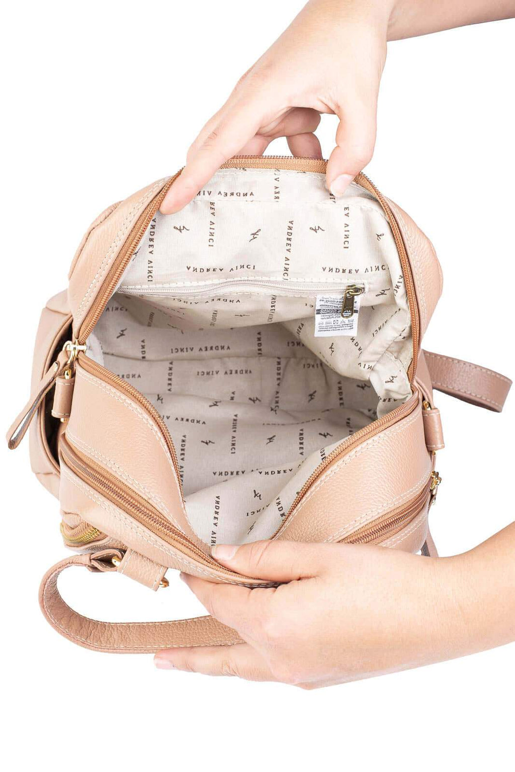 Bolsa mochila 2 em 1 em couro liso Marina - Enluaze